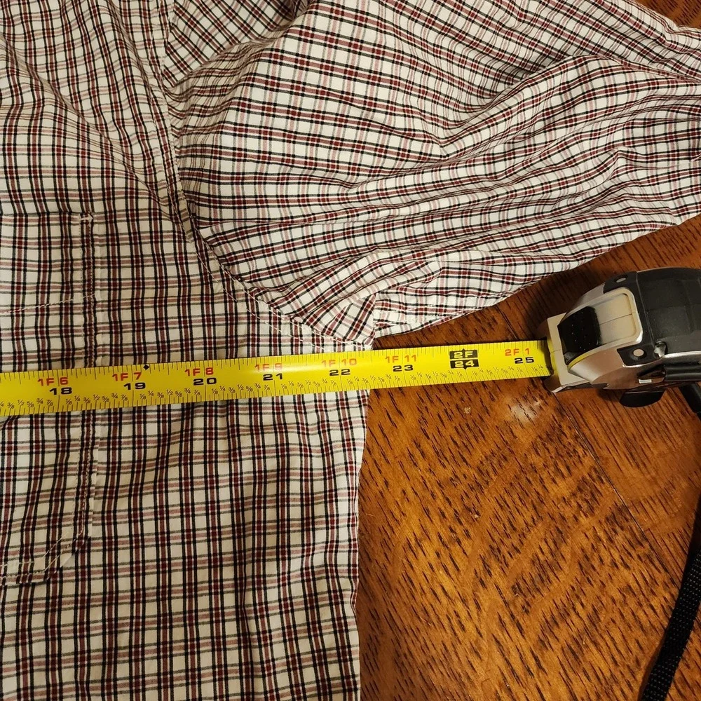 Banana Republic Heritage Collection shirt Mens Large Plaid Navy Red White Dapper